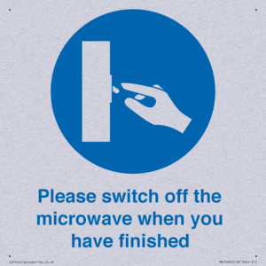 Please switch off the microwave when you have finished